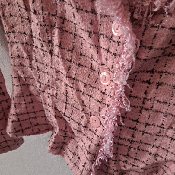 Vintage Pink Tweed Blazer - Picture 5 of 6